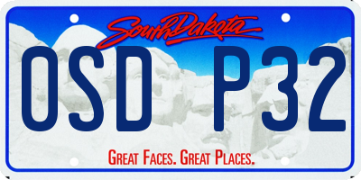 SD license plate 0SDP32