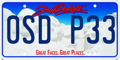 SD license plate 0SDP33