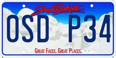 SD license plate 0SDP34