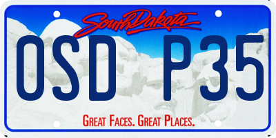SD license plate 0SDP35