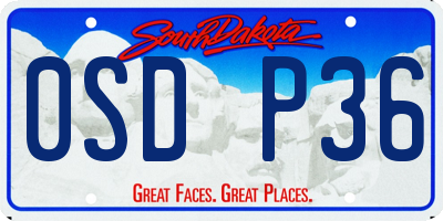 SD license plate 0SDP36