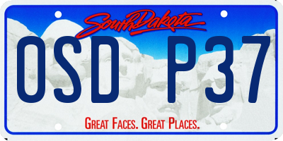 SD license plate 0SDP37