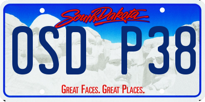 SD license plate 0SDP38