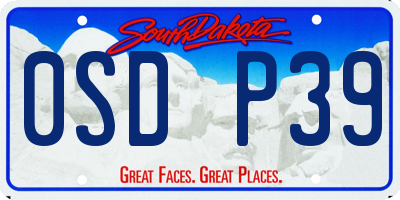 SD license plate 0SDP39