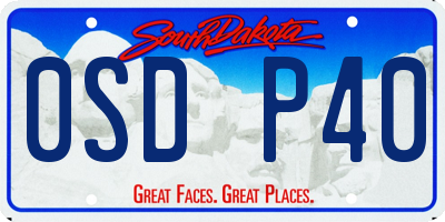 SD license plate 0SDP40