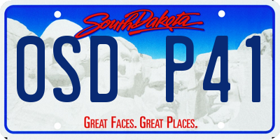 SD license plate 0SDP41