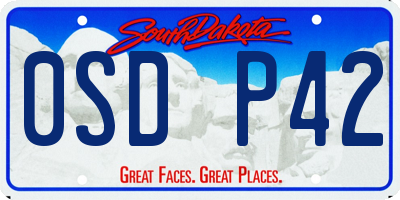 SD license plate 0SDP42