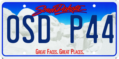SD license plate 0SDP44
