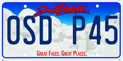 SD license plate 0SDP45