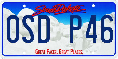 SD license plate 0SDP46