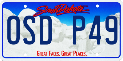 SD license plate 0SDP49