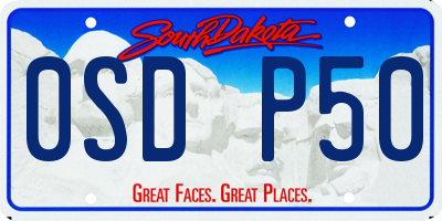 SD license plate 0SDP50