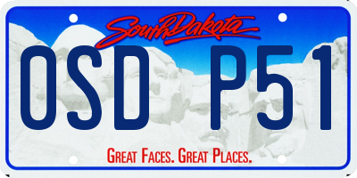 SD license plate 0SDP51