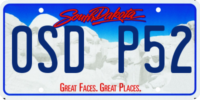 SD license plate 0SDP52