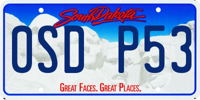 SD license plate 0SDP53