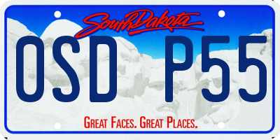 SD license plate 0SDP55