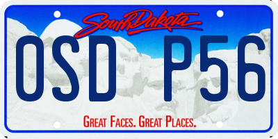 SD license plate 0SDP56