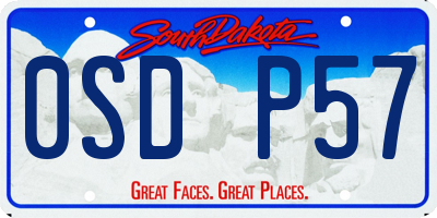 SD license plate 0SDP57