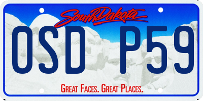 SD license plate 0SDP59