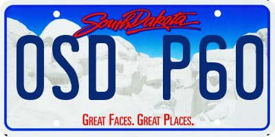 SD license plate 0SDP60
