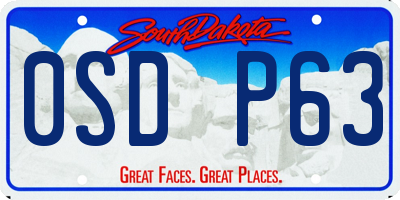 SD license plate 0SDP63