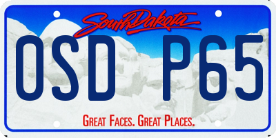 SD license plate 0SDP65