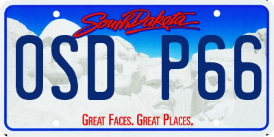 SD license plate 0SDP66