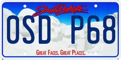 SD license plate 0SDP68