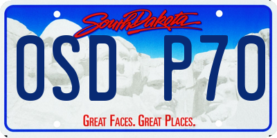 SD license plate 0SDP70