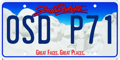 SD license plate 0SDP71