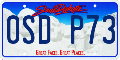 SD license plate 0SDP73