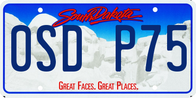 SD license plate 0SDP75
