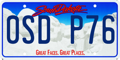 SD license plate 0SDP76