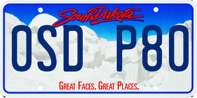 SD license plate 0SDP80