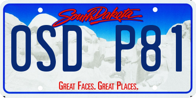 SD license plate 0SDP81