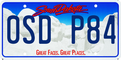 SD license plate 0SDP84