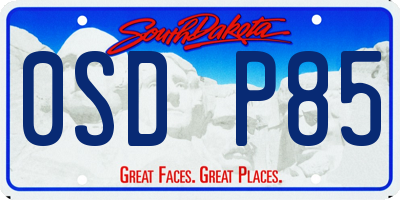 SD license plate 0SDP85