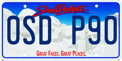 SD license plate 0SDP90