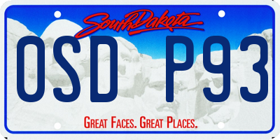SD license plate 0SDP93
