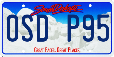 SD license plate 0SDP95