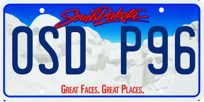 SD license plate 0SDP96