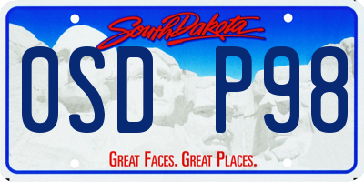 SD license plate 0SDP98