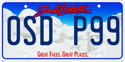 SD license plate 0SDP99