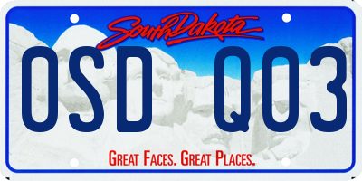 SD license plate 0SDQ03