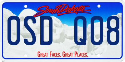 SD license plate 0SDQ08