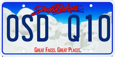 SD license plate 0SDQ10