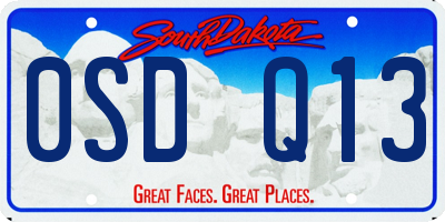 SD license plate 0SDQ13