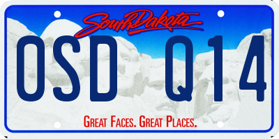 SD license plate 0SDQ14