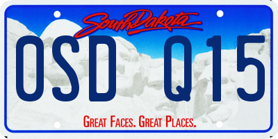 SD license plate 0SDQ15