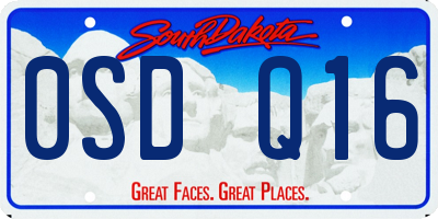 SD license plate 0SDQ16